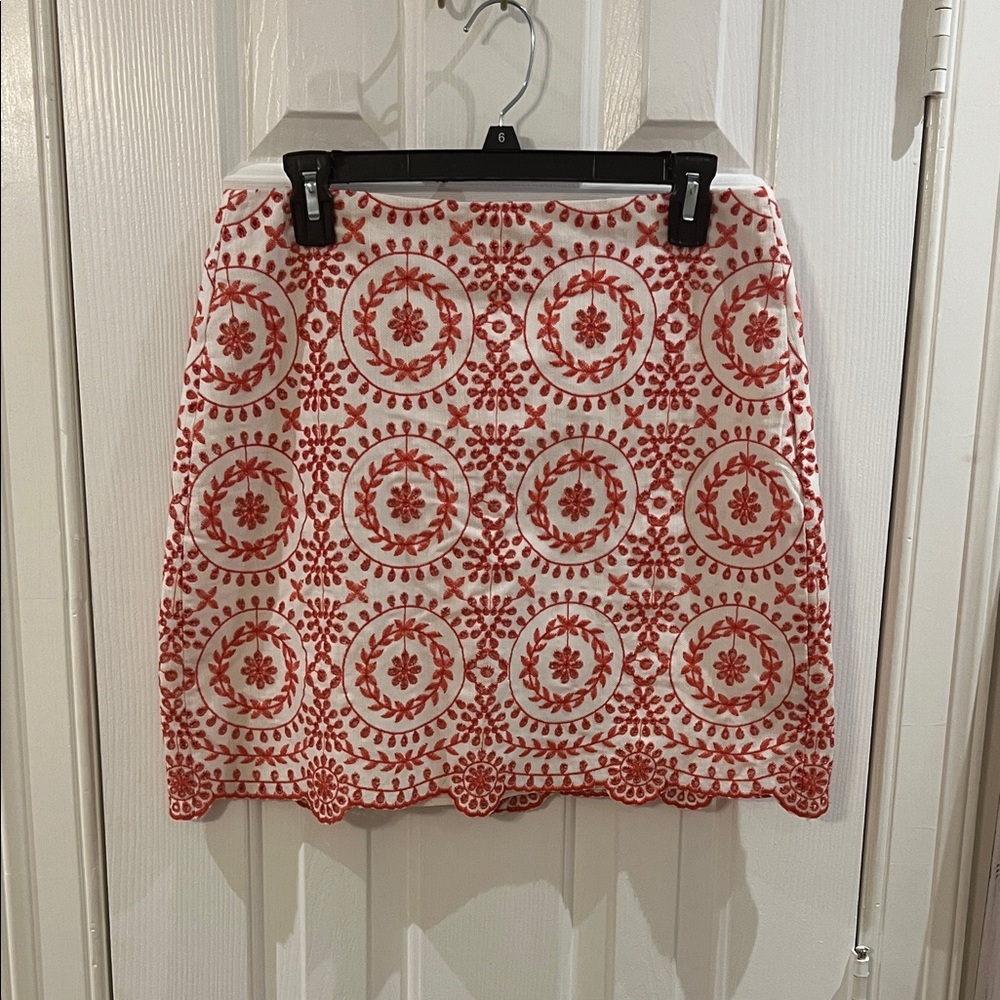 Coral Women's Skirt w/ Floral Details